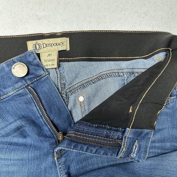 Democracy Jeans Womens 10 Skinny Ab Solution Blue Stretch Denim Tummy Control - Picture 9 of 12
